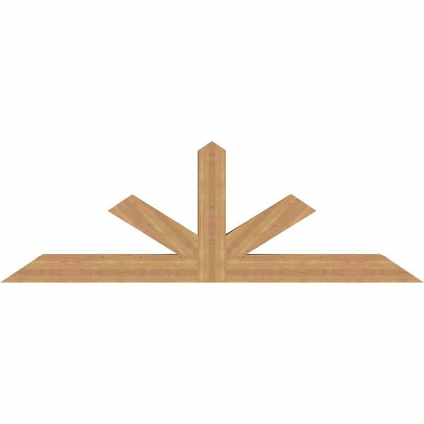 Ekena Millwork Saratoga Smooth Timber Gable Bracket, Western Red Cedar, 84"W x 28"H x 5 1/2"D x 5 1/2"F, 8/12 Pitch GBW084X28X0606SAR00SWR - main